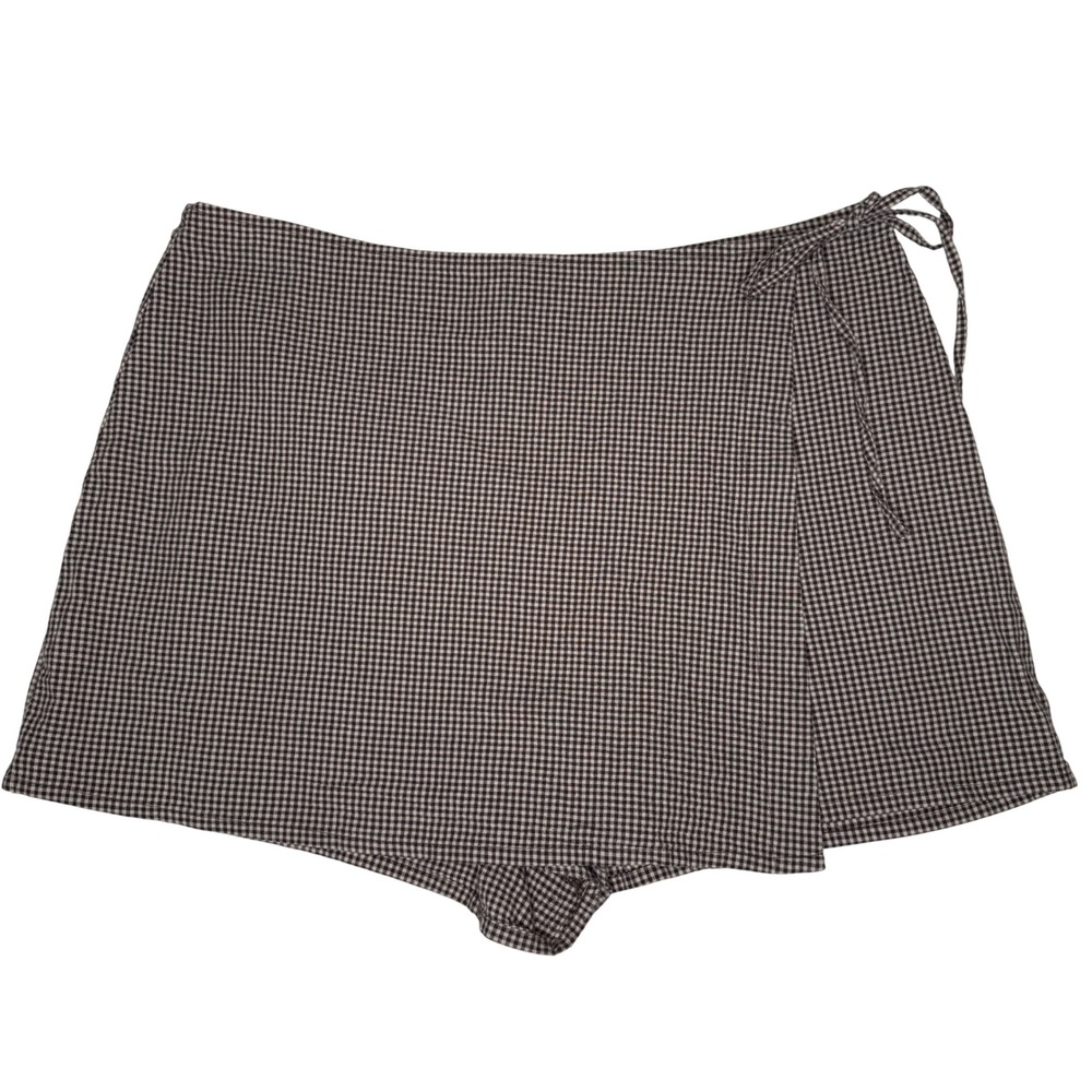 ASOS Brown Gingham Wrap‎ Mini Skort